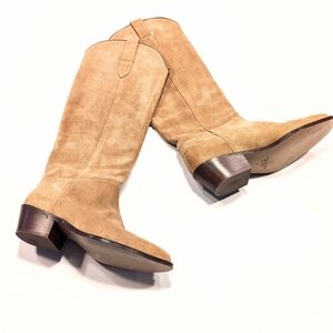 Banana Republic Vintage Western Suede Cowboy Festival Boho Italy Boots Size 5